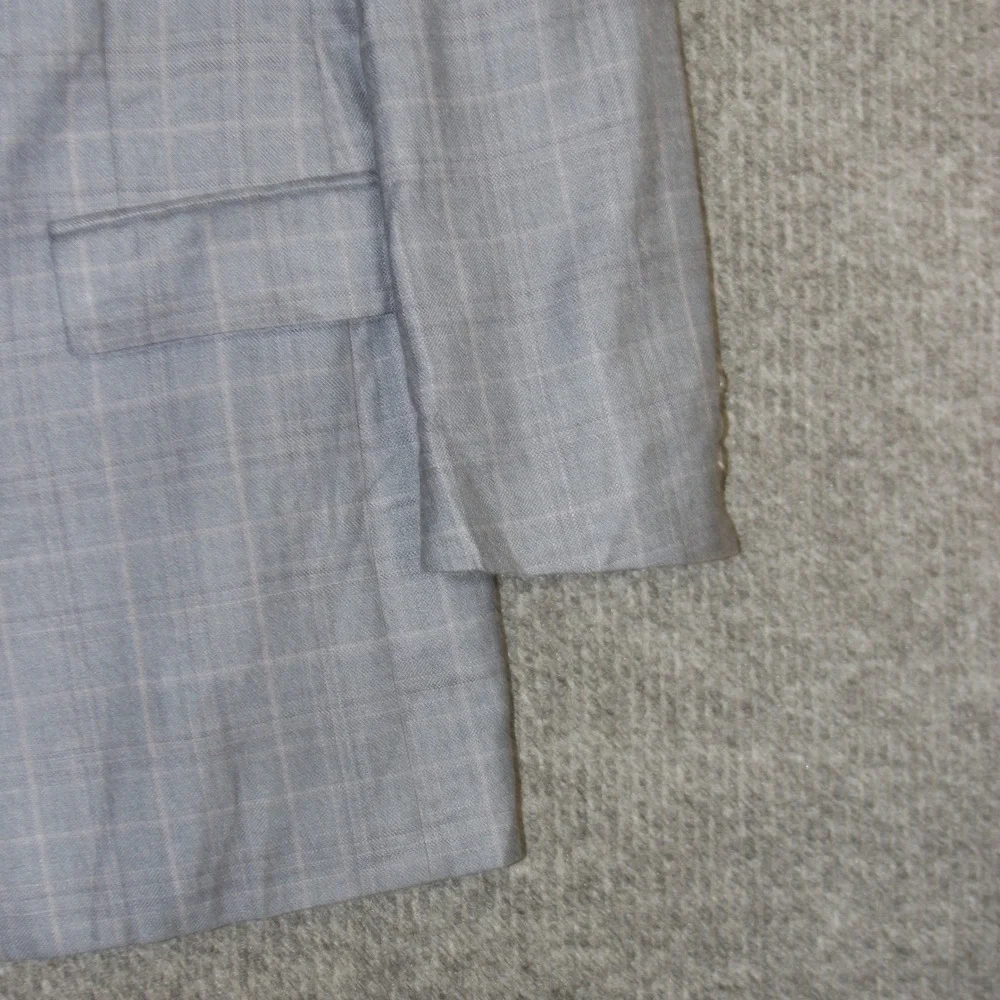 Hart Schaffner Marx Mens‎ Size 42L Blue Plaid Blazer Suit Jacket Made in USA